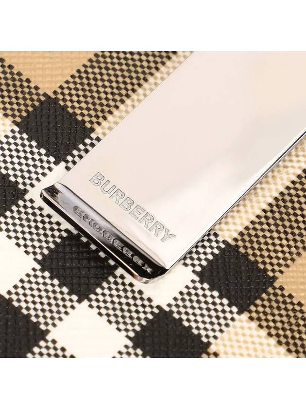 Burberry Vintage Check Money Clip Card Wallet Archive Beige