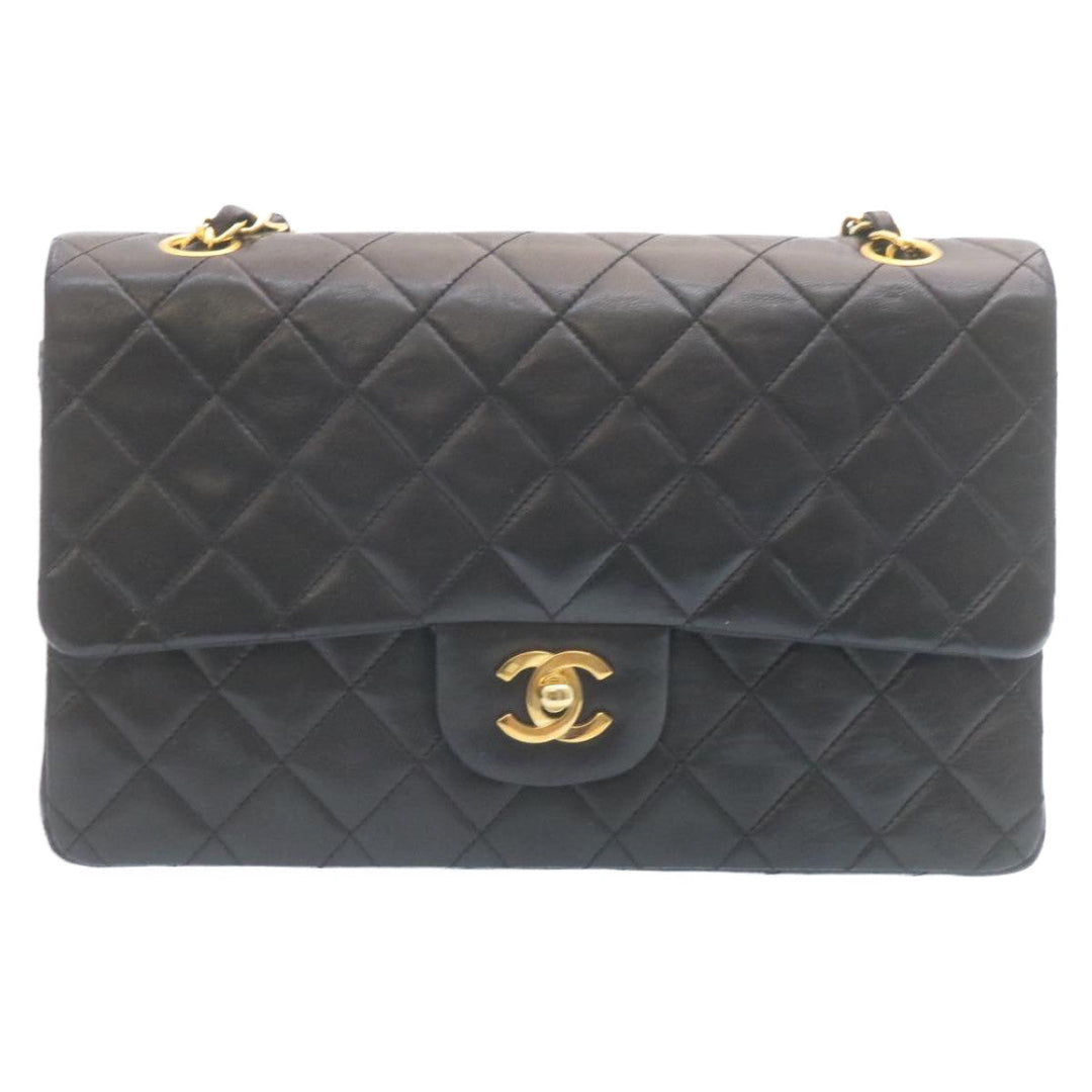 Top Quality Chanel Classic Matelasse 25 Chain New Shoulder Bag Lamb Skin Black Auth 29001A