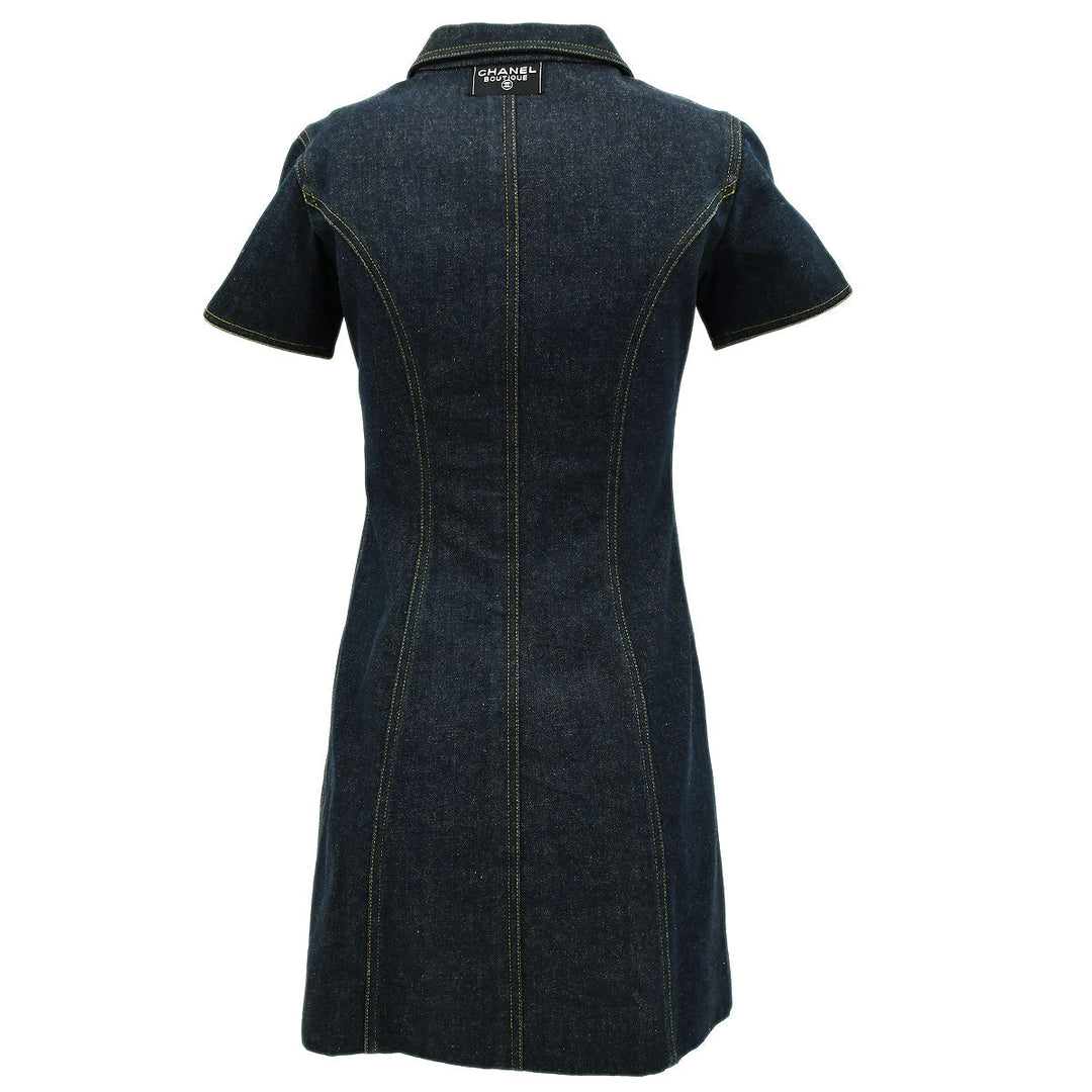 Top Quality Chanel Denim Dress Navy #36