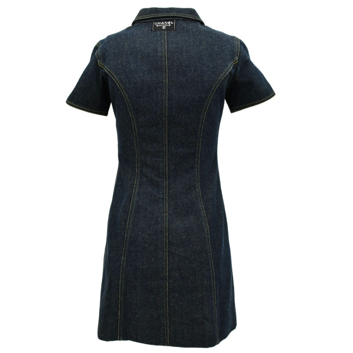 Top Quality Chanel Denim Dress Navy #36