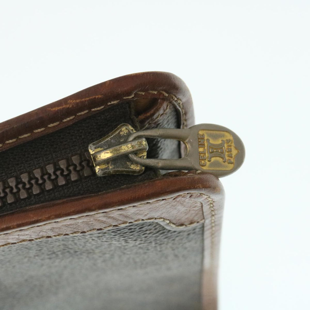 Celine Macadam Canvas Clutch Bag PVC Leather Brown  29196