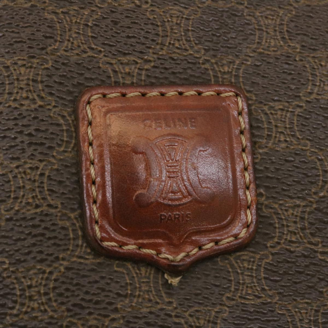 Celine Macadam Canvas Clutch Bag PVC Leather Brown  29196