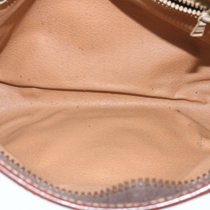 Celine Macadam Canvas Clutch Bag PVC Leather Brown  29196