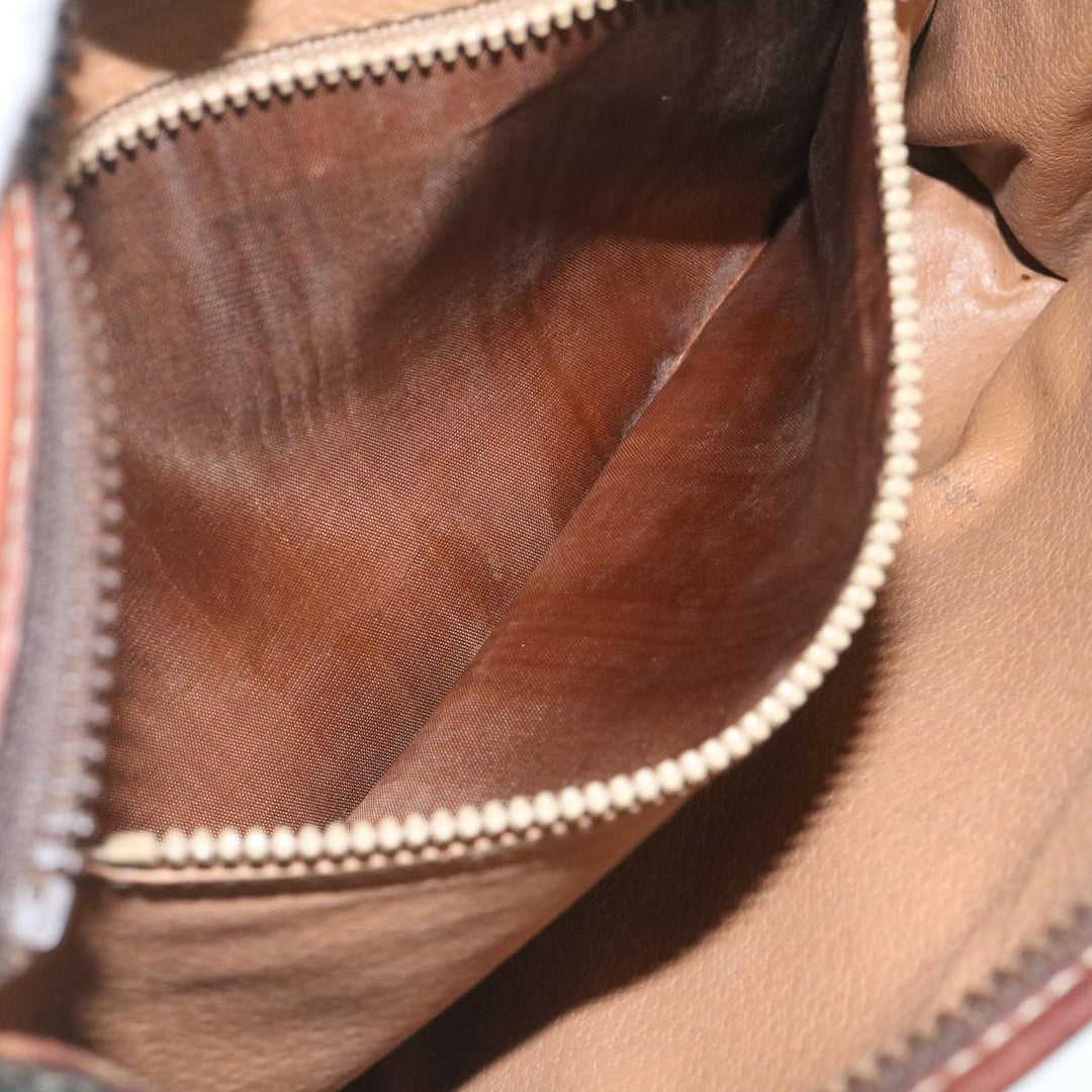 Celine Macadam Canvas Clutch Bag PVC Leather Brown  29196