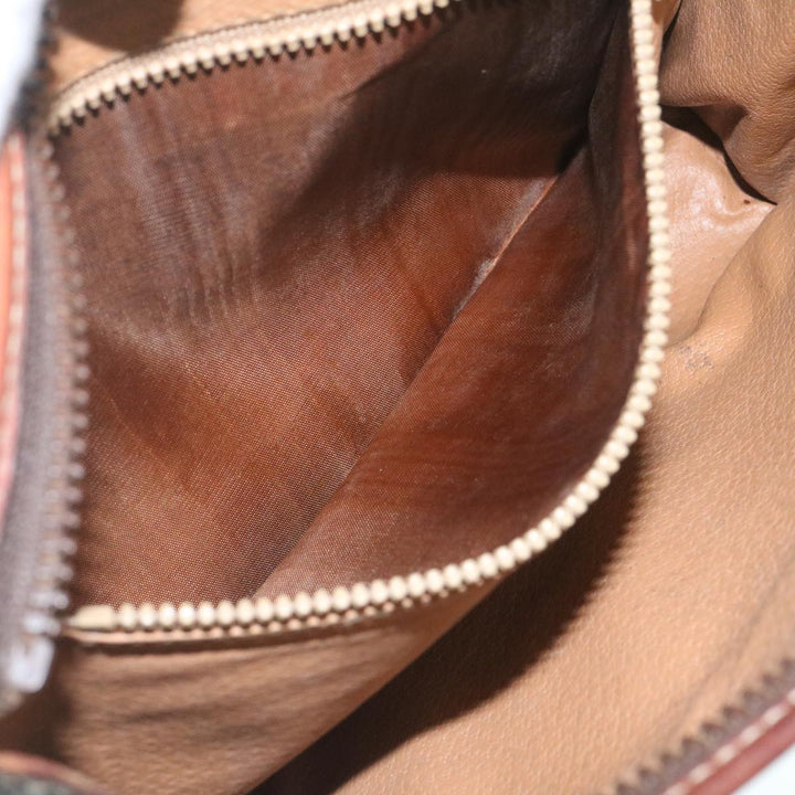 Celine Macadam Canvas Clutch Bag PVC Leather Brown  29196