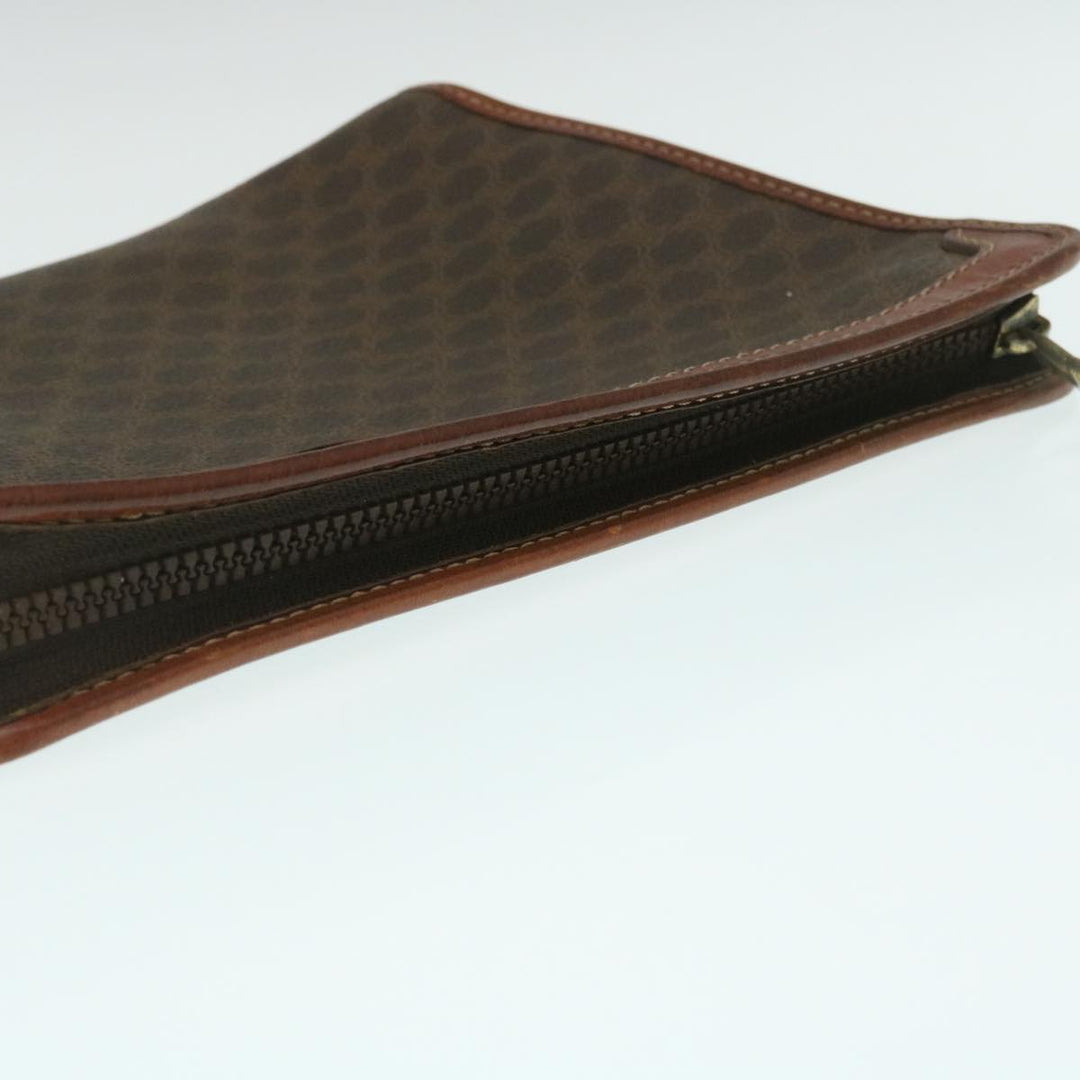 Celine Macadam Canvas Clutch Bag PVC Leather Brown  29196