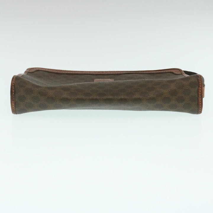 Celine Macadam Canvas Clutch Bag PVC Leather Brown  29196