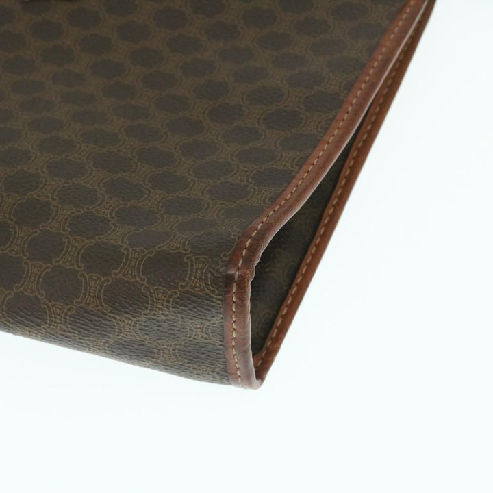 Celine Macadam Canvas Clutch Bag PVC Leather Brown  29196