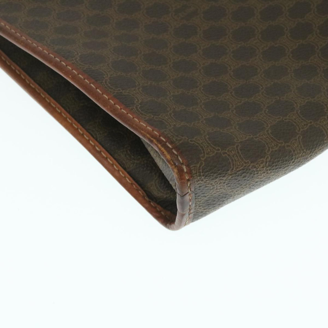 Celine Macadam Canvas Clutch Bag PVC Leather Brown  29196