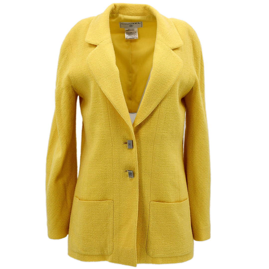 Top Quality Chanel Single Breasted Jacket Yellow 99C #40