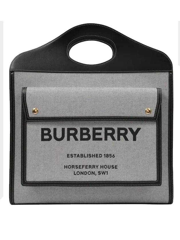 Burberry Two-Tone Pocket Tote Bag Grey