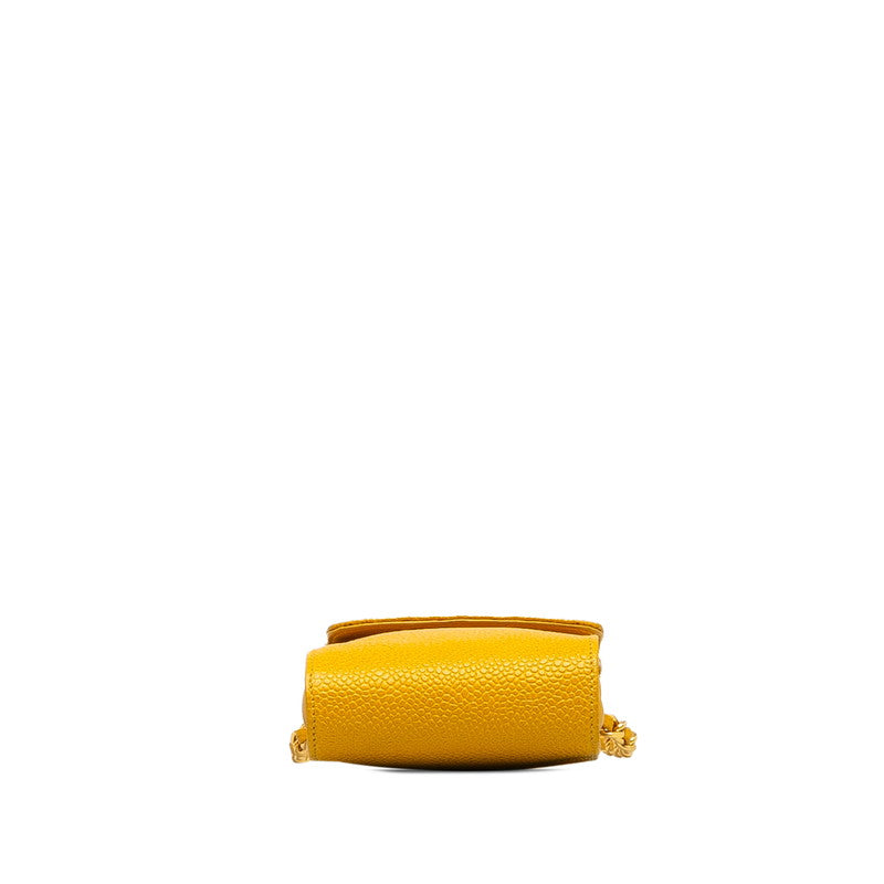 Top Quality Chanel Cocomark Mini Pocket  Chain Shoulder Bag Yellow Caviar Skin  CHANEL