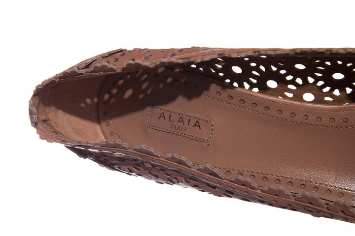 Alaïa Mauve Lace Cut-Out Round-Toe Pumps SZ 40.5