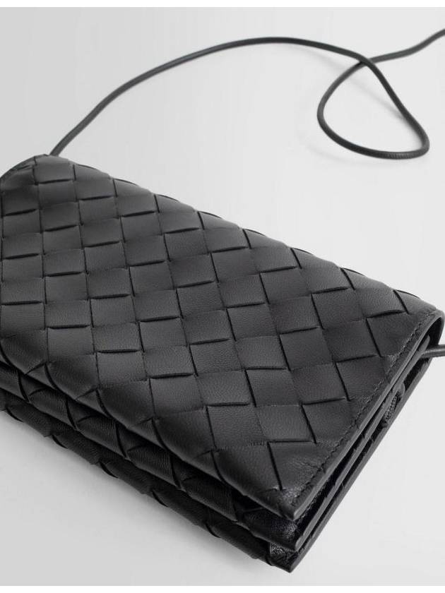 Bottega veneta Intrecciato Strap Long Wallet Black