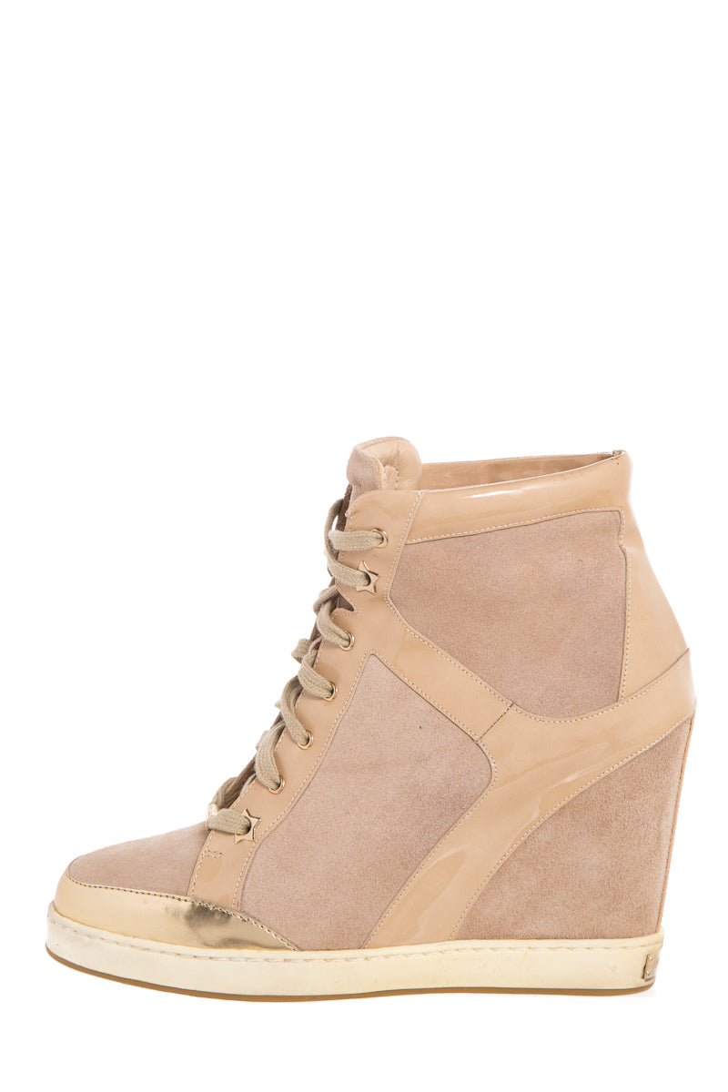 Jimmy Choo Gold Sneaker Wedge SZ 39.5