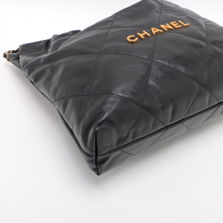 Top Quality Chanel 22 Leather Chain Shoulder Bag Black G  AS3261