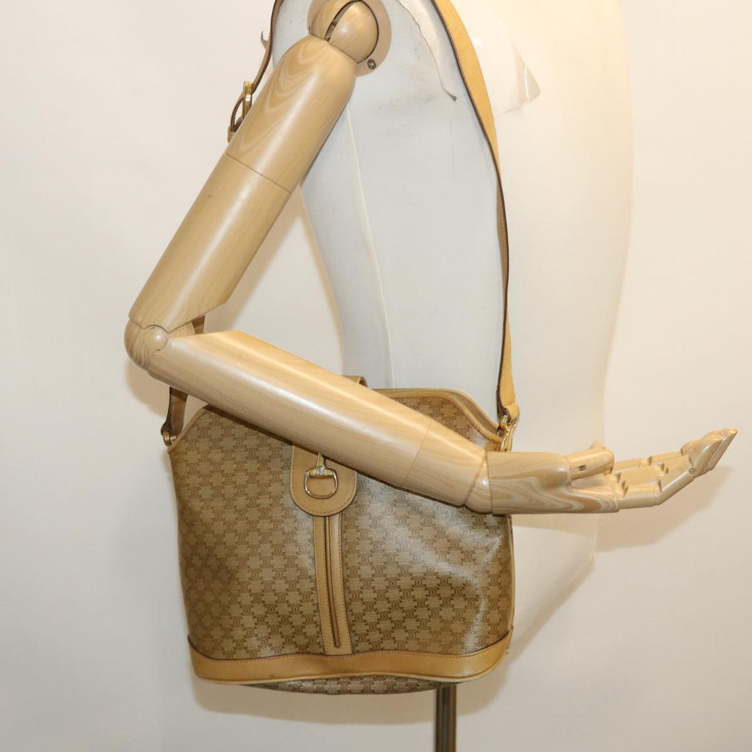 Celine Macadam Canvas Shoulder Bag Beige  29812