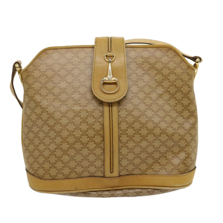 Celine Macadam Canvas Shoulder Bag Beige  29812