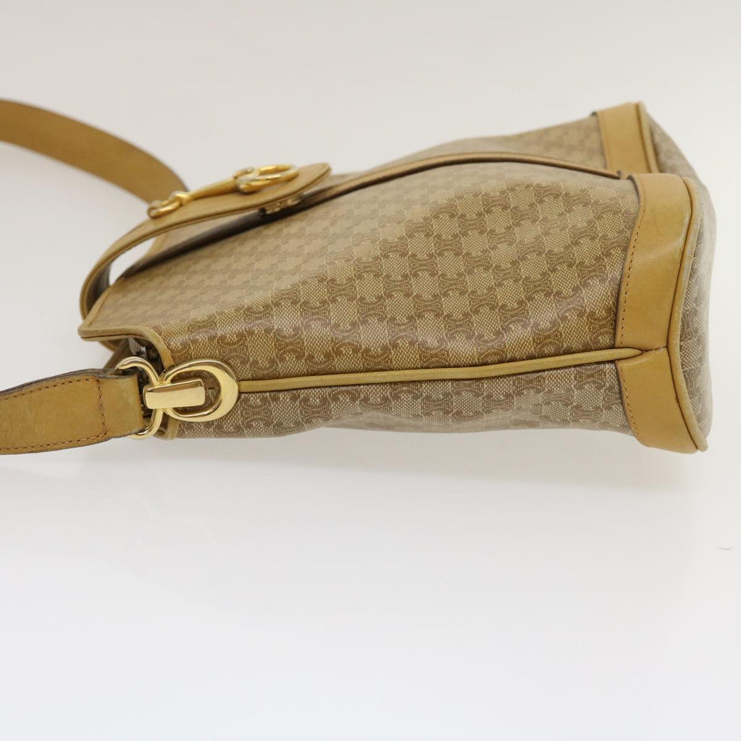 Celine Macadam Canvas Shoulder Bag Beige  29812
