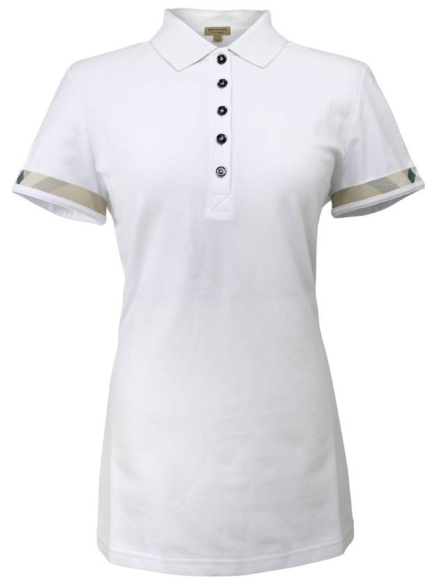 Burberry WoMen's Check Pattern Polo Shirt White