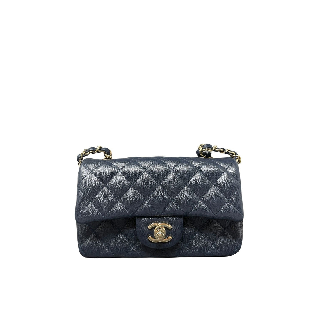Top Quality Chanel Top Quality Chanel Caviar Quilted Mini Rectangular New - Dark Blue