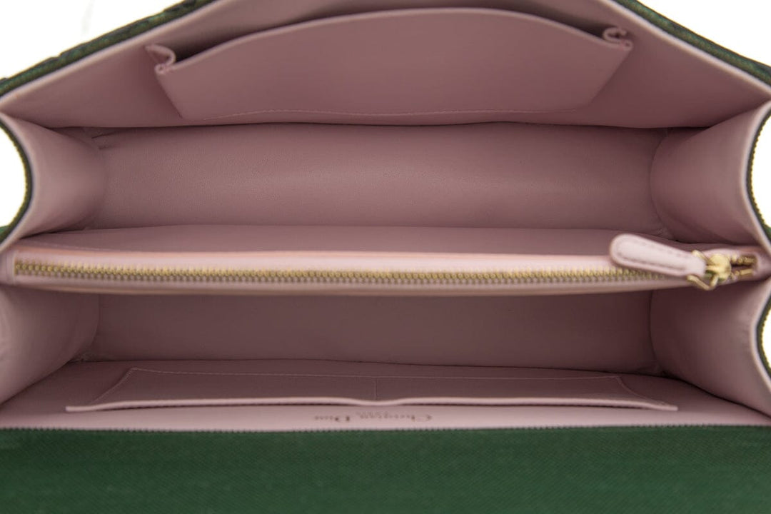 Top quality Diorama Green & Pink Velvet Oblique Handbag