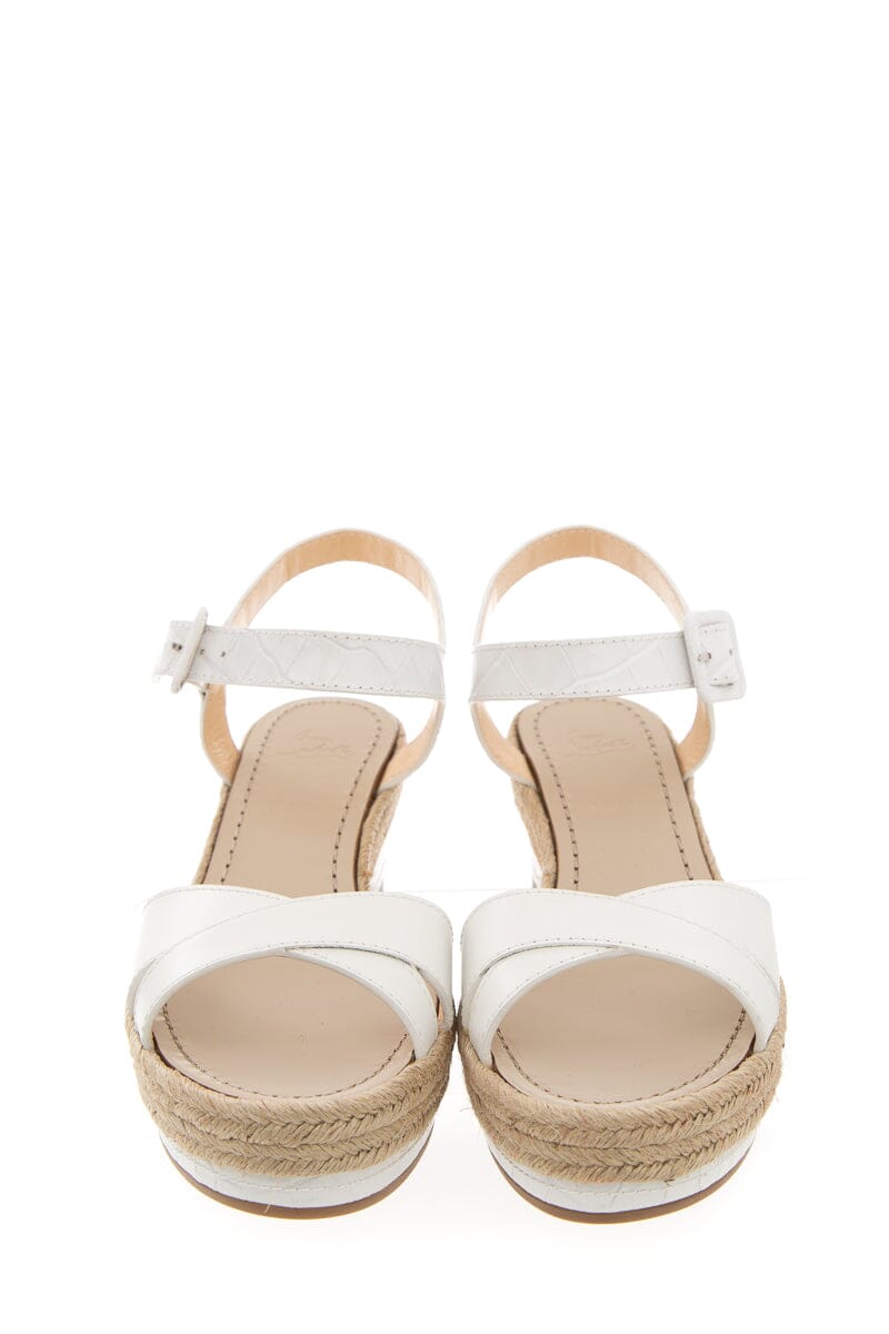 Christian Louboutin "Almerio 60" White Wedge SZ 38