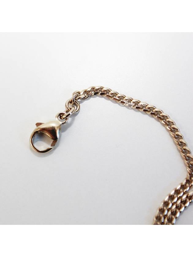 CC Heart Crystal Pendant Bracelet Gold Chanel