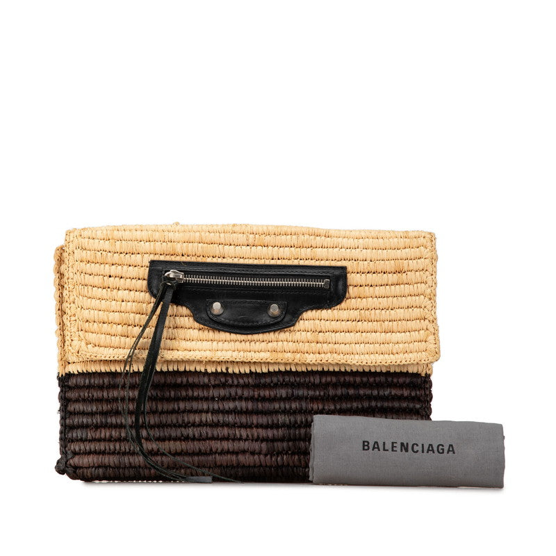 Top Quality Balenciaga Raffia Leather Clutch Bag