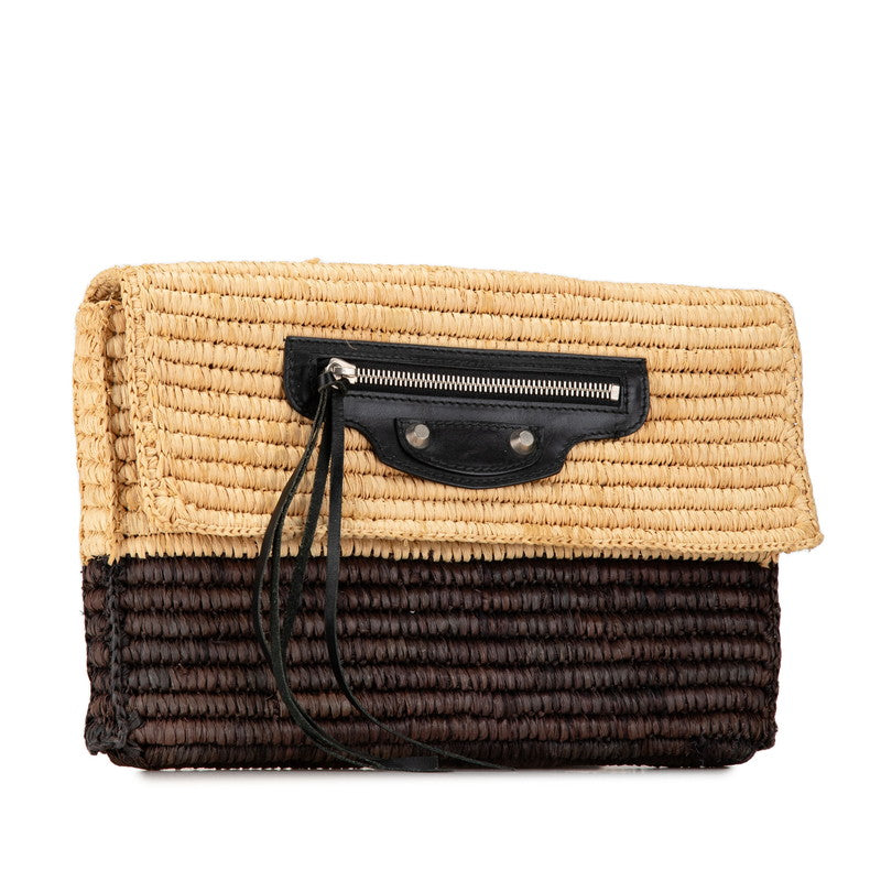 Top Quality Balenciaga Raffia Leather Clutch Bag