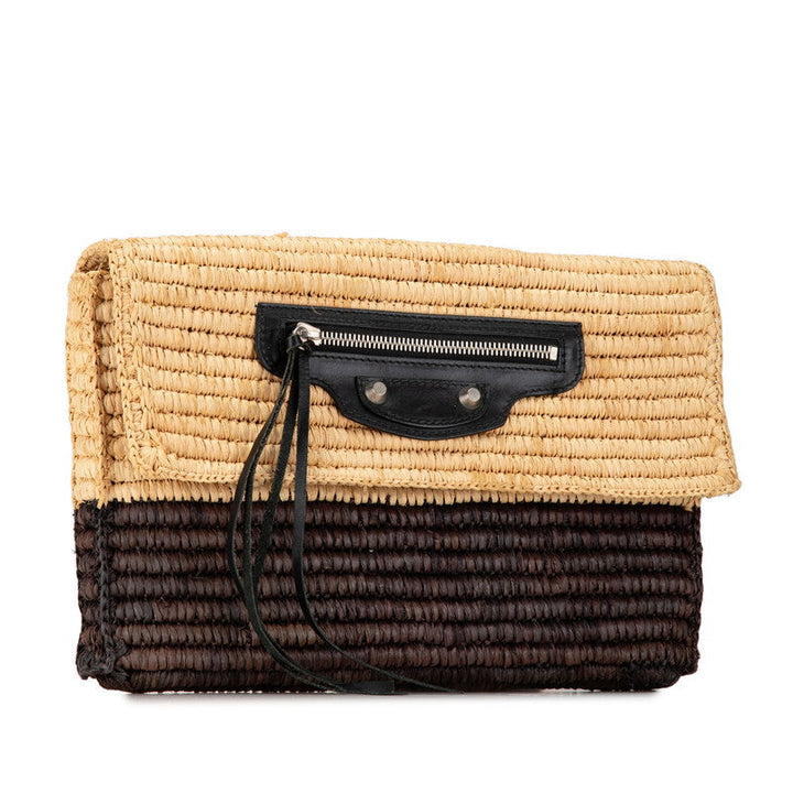 Top Quality Balenciaga Raffia Leather Clutch Bag