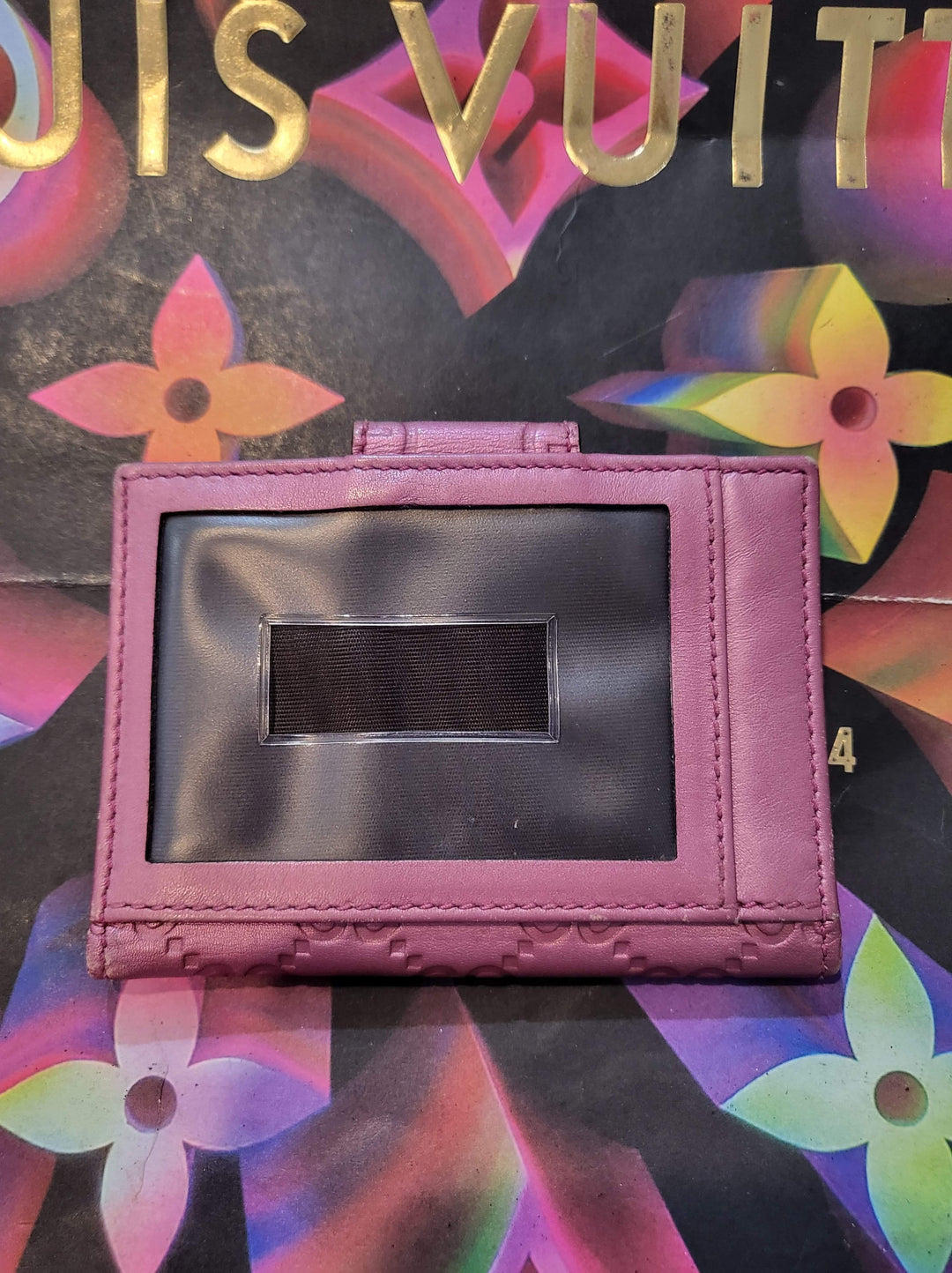 Authentic Gucci Metallic Guccissima Heart Travel Wallet