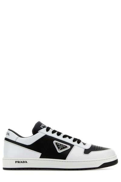 TRIANGLE LOGO PLAQUE RAFFIA SNEAKERS