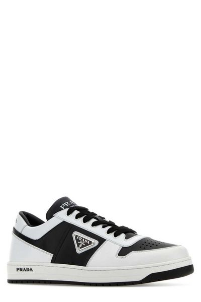 TRIANGLE LOGO PLAQUE RAFFIA SNEAKERS