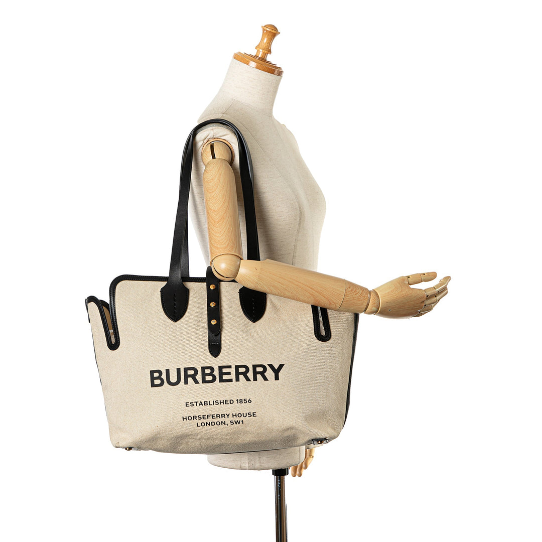 BURBERRY Soft Belt Canvas Tote Bag
