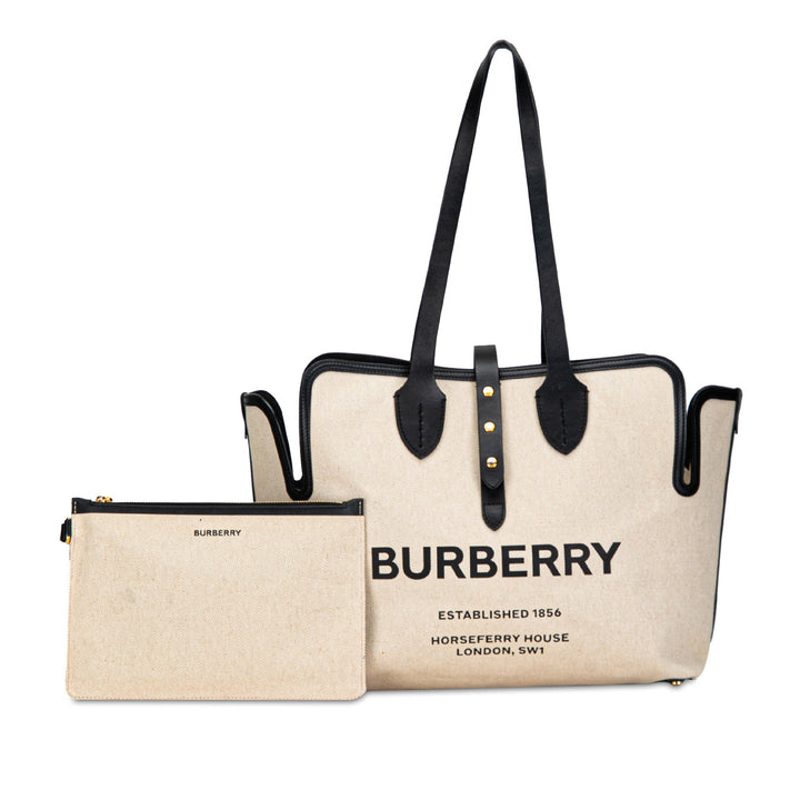 BURBERRY Soft Belt Canvas Tote Bag