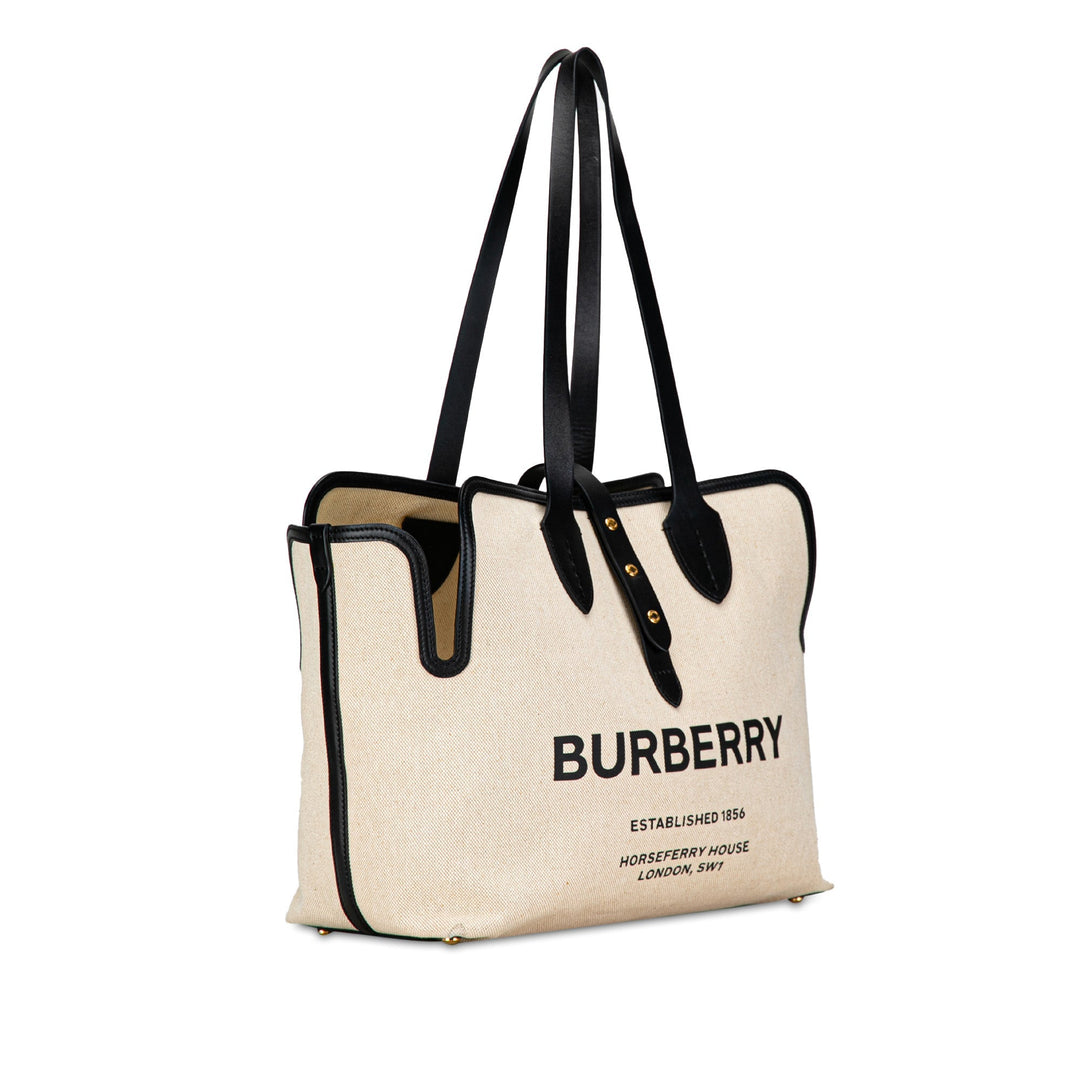 BURBERRY Soft Belt Canvas Tote Bag