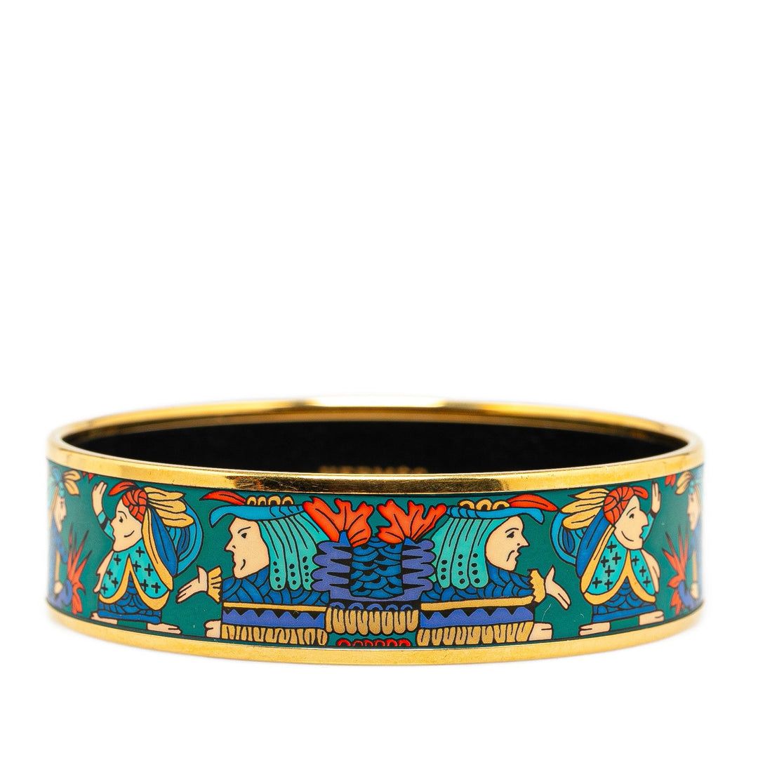 Hermes Astres Et Soleils Wide Enamel Bangle 65 Costume Bracelet