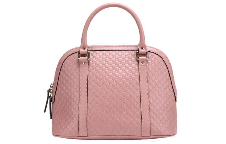 GUCCI Cowhide Old Flower Logo Embossing Single-Shoulder Bag Medium Pink 449663-BMJ1G-5806