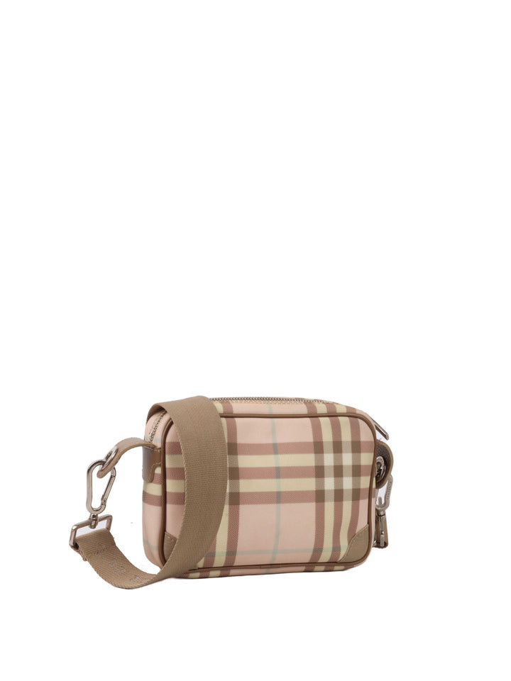 Burberry Mini Pastel Pink Check Camera Bag.