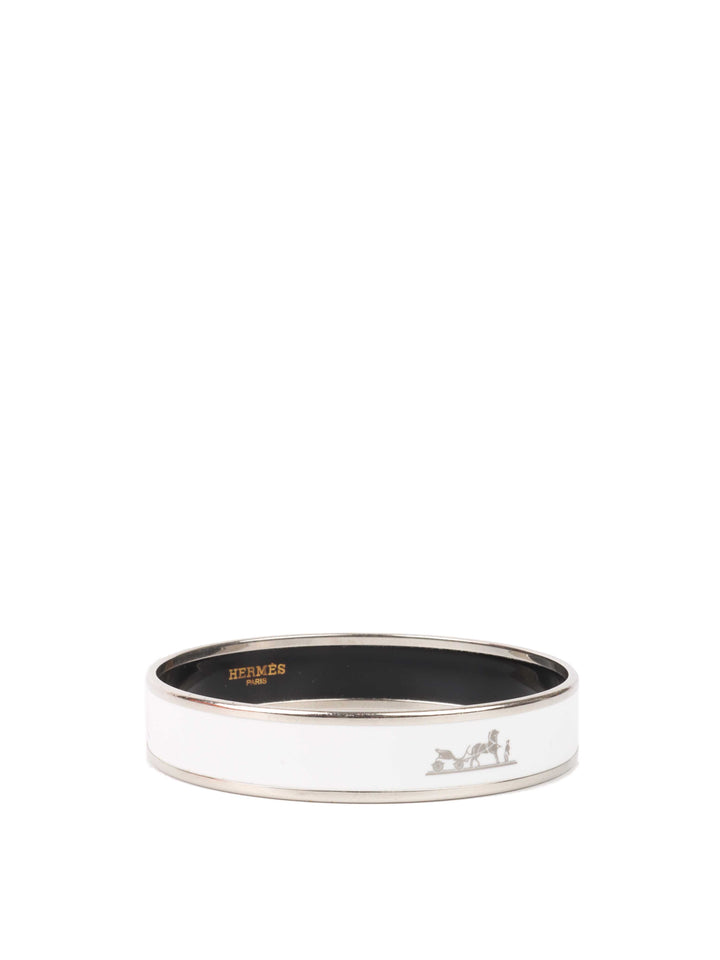 Hermes Narrow White Bangle.