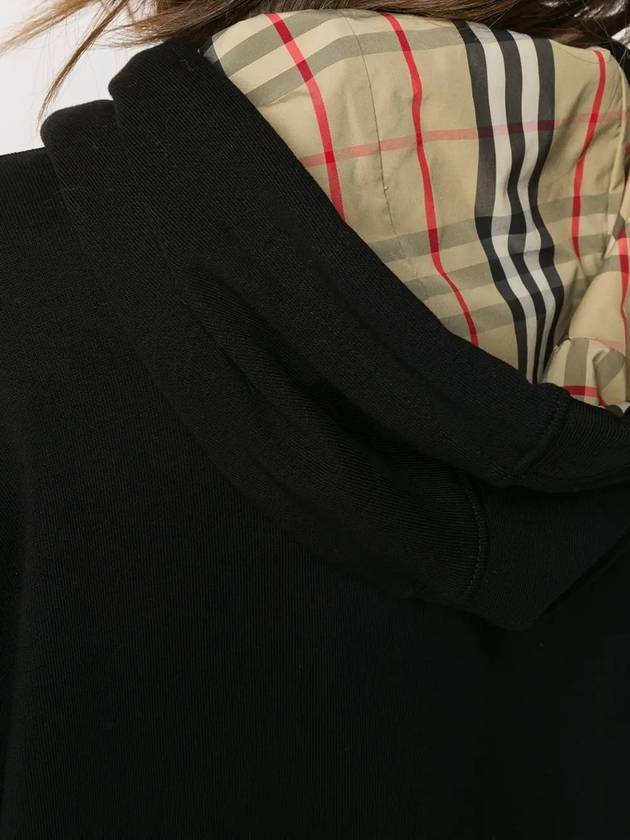 Burberry Check Lining Hoodie Black