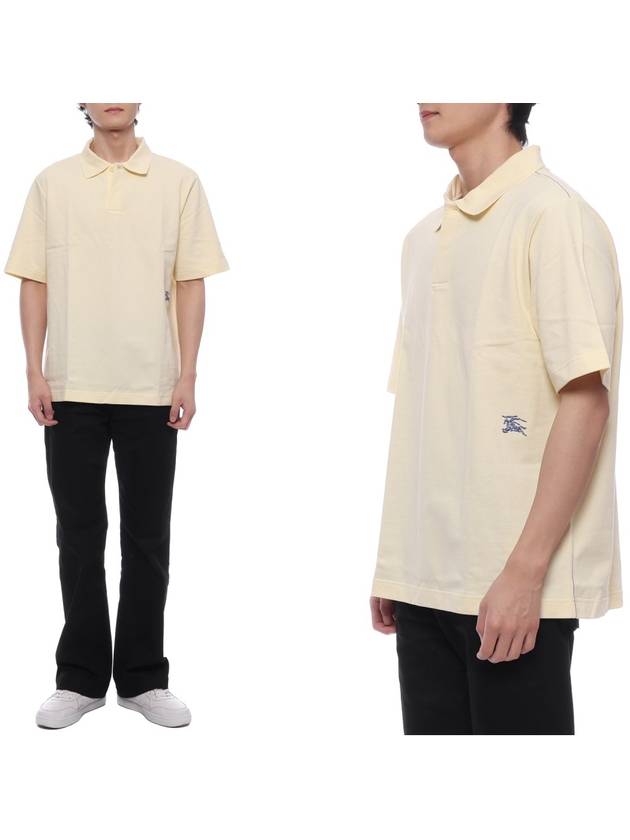 Burberry Embroidery Equestrian Knight Polo Shirt Yellow