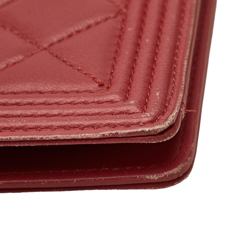 Top Quality Chanel Long Wallet Leather Wine Red