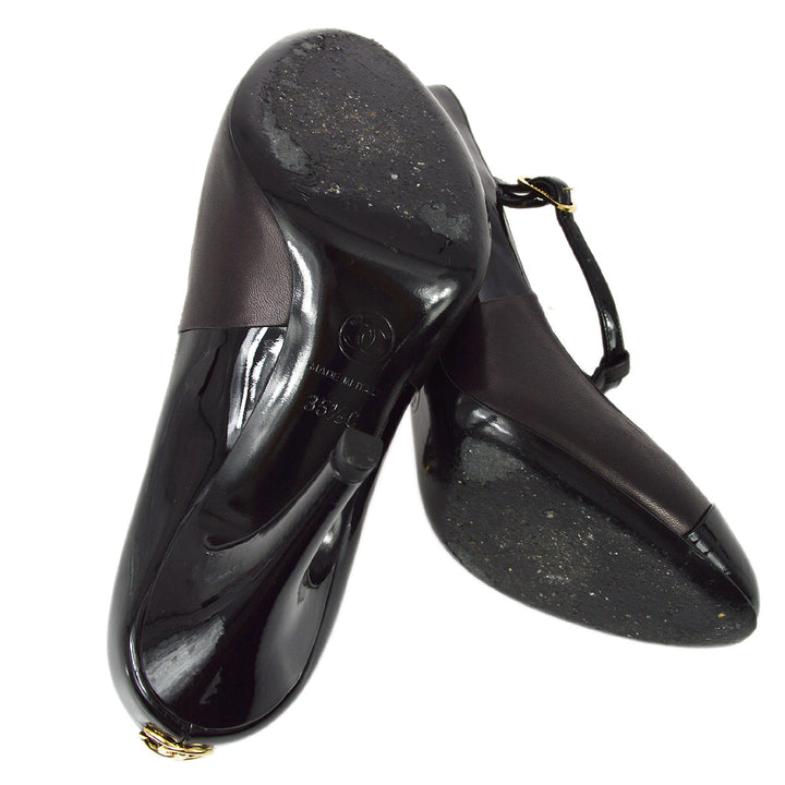 Top Quality Chanel * Black Ankle Strap Pumps Shoes #35 1/2 C