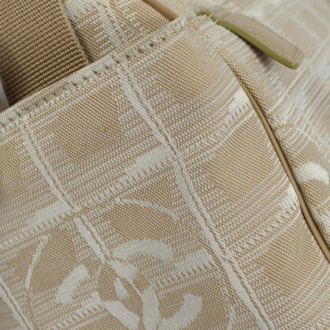 Top Quality Chanel Beige Jacquard Nylon Travel Line Shoulder Bag