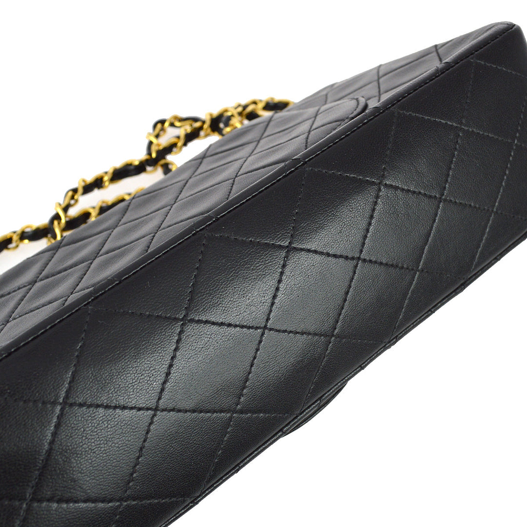 Top Quality Chanel 1991-1994 Classic Double Flap Medium Black Lambskin