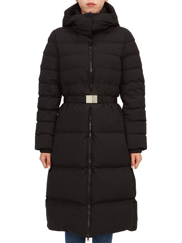 Burberry Logo Buckle Belt Long Hooded Padding Black