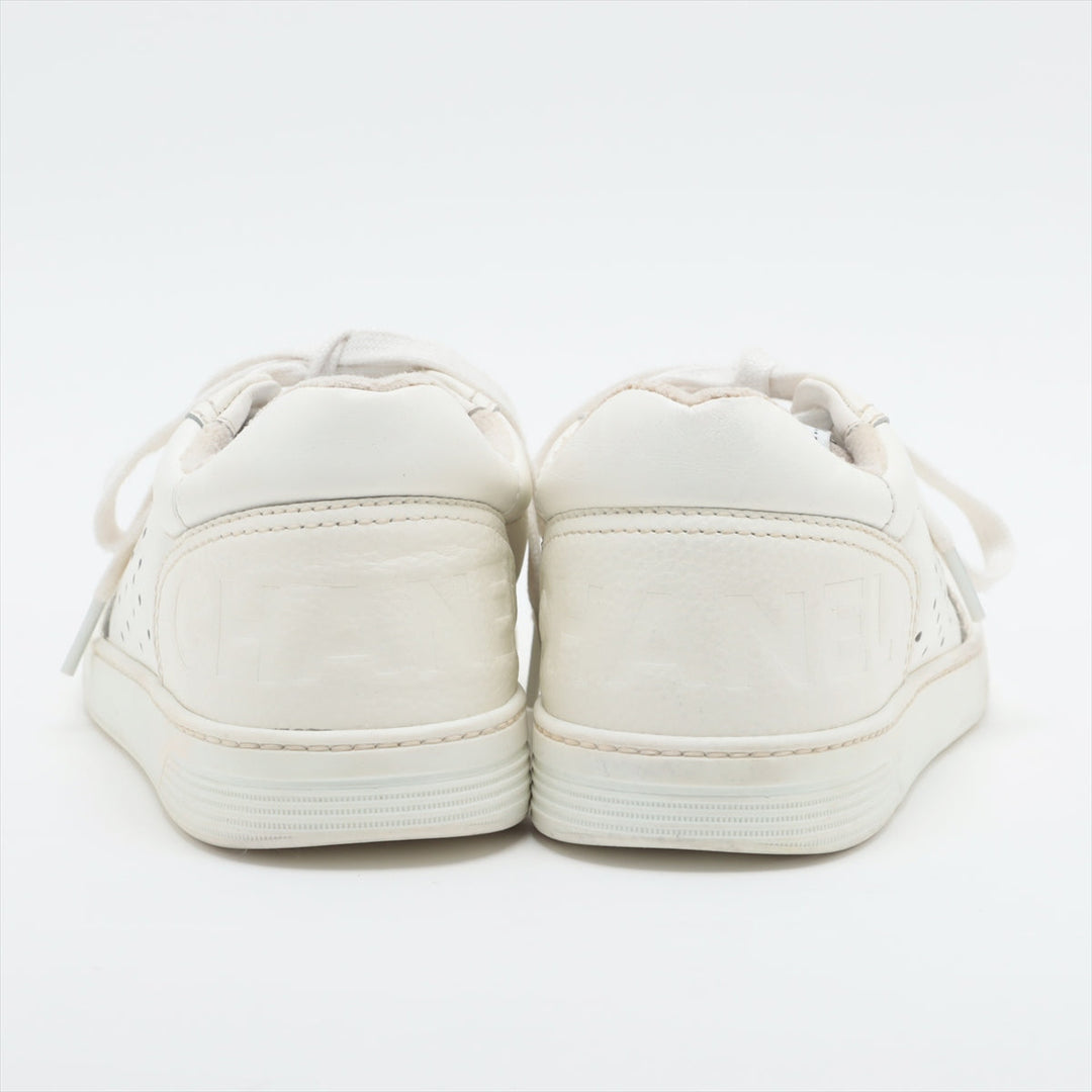 Top Quality Chanel Coco Leather Trainers 38  White G38808