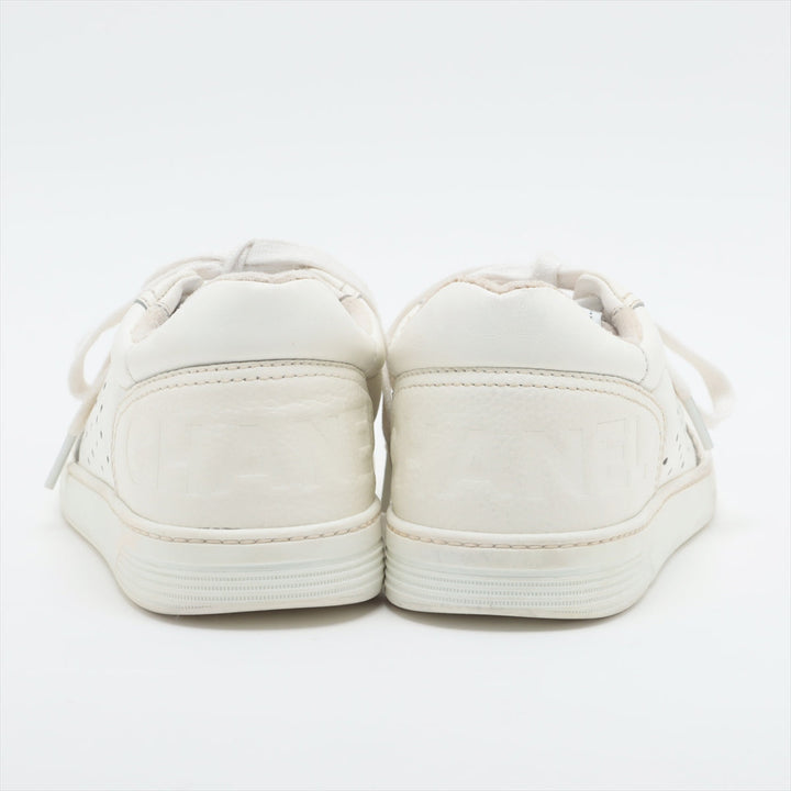 Top Quality Chanel Coco Leather Trainers 38  White G38808